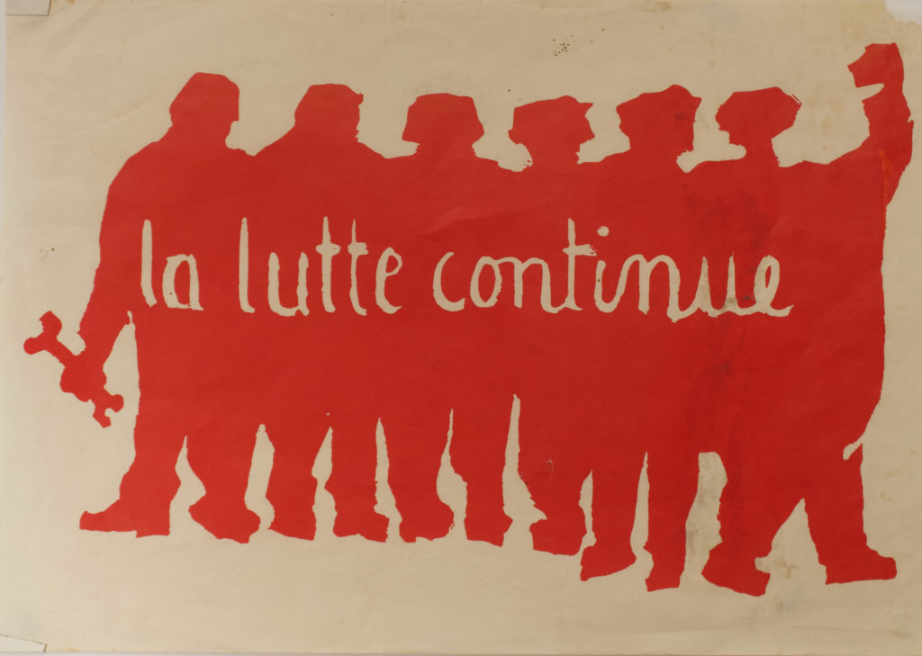 « La Lutte continue » Affiche originale, Mai 1968, France