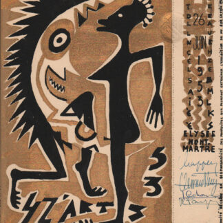 «Bal des 4 Z’arts- invitations lithographiées» 1953, signée