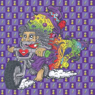 Psychedelic Magician on a Bike, 900 carrés, 19 x 19 cm