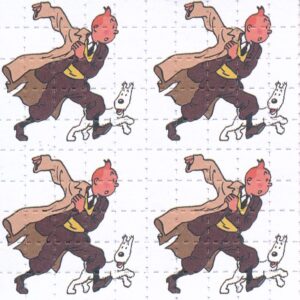 Tintin, 100 carrés, 6,4 x 6,4 cm