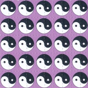 Yin Yang, 100 carrés, 6,4 x 6,4 cm