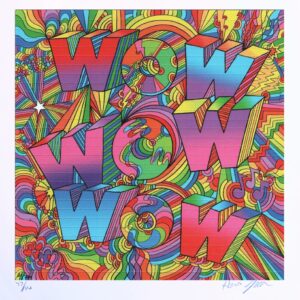 Psychedelic Wow by Howie Green (signé à la main et numéroté), 900 carrés, 22 x 22 cm