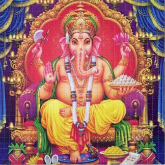 Psychedelic Ganesh by Monkey (double face), 900 carrés, 19 x 19 cm