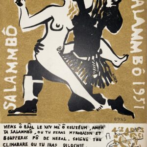 «Bal des 4 Z’arts- invitations lithographiées» 1951, signée