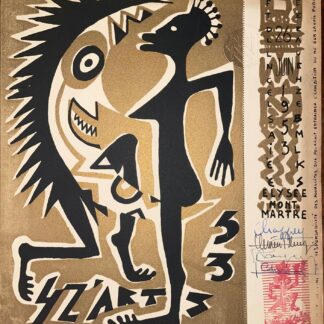 «Bal des 4 Z’arts- invitations lithographiées» 1953, signée et tamponnée par le comité