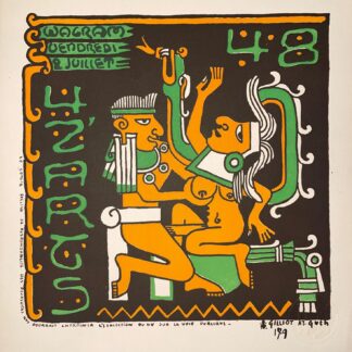 «Bal des 4 Z’arts- invitations lithographiées» 1948, signée