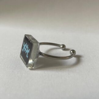 Bague Space Invaders Black