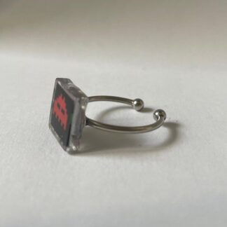 Bague Space Invaders Black