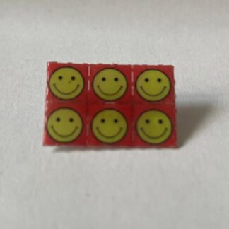 Broche Smiley Red Small, 6 carrés