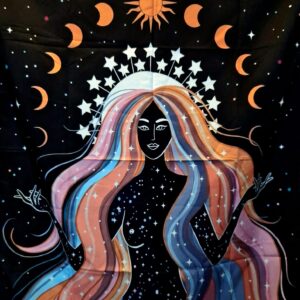 Tenture Psychédélique - Allégorie de la lune colorée