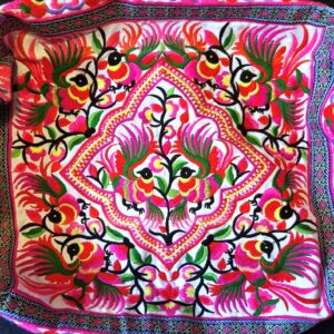 Sac cabas fleuri rose
