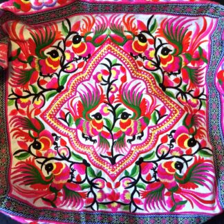 Sac cabas fleuri rose