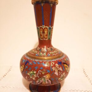 Grand vase cloisonné chinois papillons