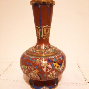 Grand vase cloisonné chinois papillons