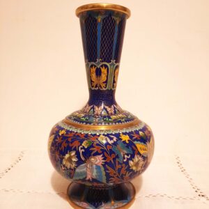 Vase cloisonné chinois papillons bleu