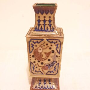 Mini vase cloisonné chinois poissons blanc