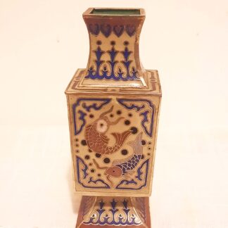 Mini vase cloisonné chinois poissons blanc