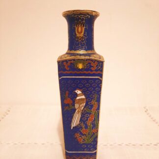 Vase cloisonné chinois oiseau bleu