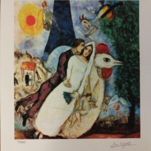 Lithographie Marc Chagall - Les fiancés