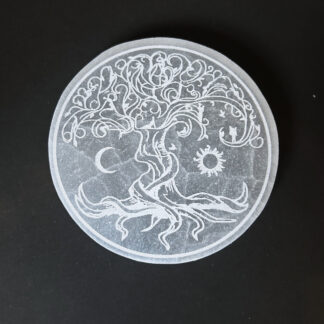 Arbre, Lune et Soleil - Disque en sélénite